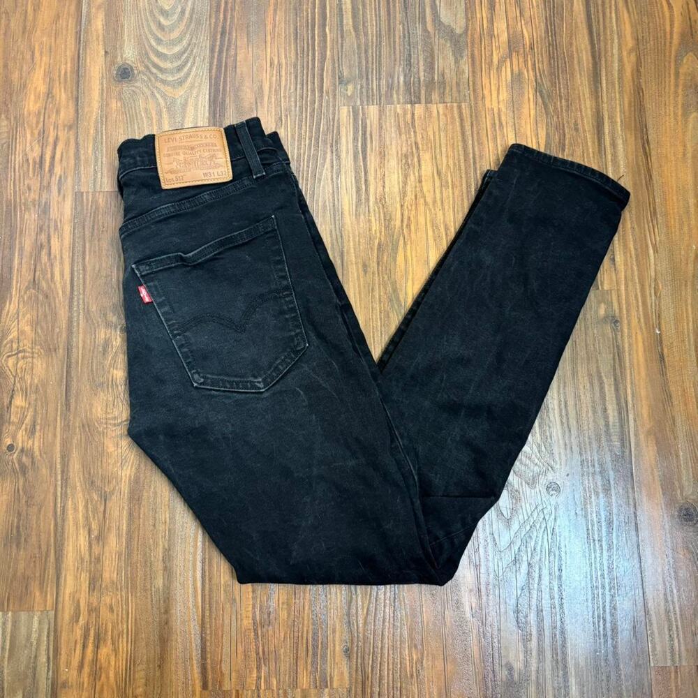 Levis Premium 512 Jeans Mens 31 X 30 Black Denim Slim Straight Leg 31x32